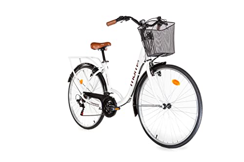 Moma Bikes Bicicleta Paseo Citybike, Aluminio, Shimano 18 velocidades, Ruedas de 28'