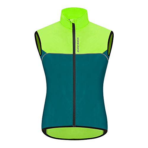 WOSAWE Chaleco de ciclismo para hombre Ligero y transpirable al aire libre Correr sin mangas Chaquetas de ocio Ropa...