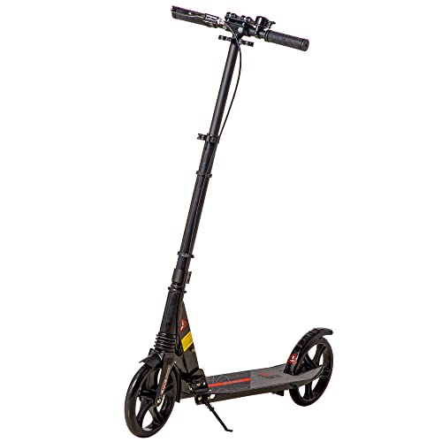 HOMCOM Patinete Plegable para Adultos y Niños de +14 Años Scooter Ligero con Manillar Altura Ajustable Grandes Ruedas...