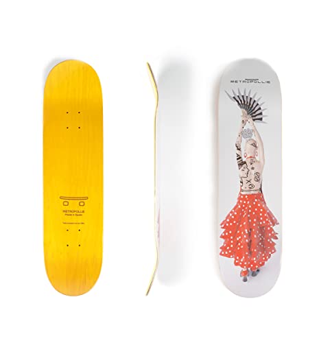 Metropollie - Tabla Skateboard Colección Flmenca Muñeca Flmneca - Monopatín para Niños Adolescentes Adultos...