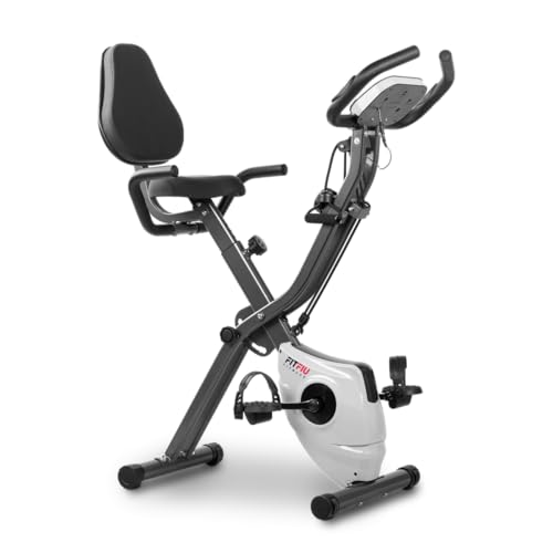 FITFIU Fitness BEST-320 - Bicicleta Estática plegable con respaldo y cuerdas elásticas modalidad remo, disco de...