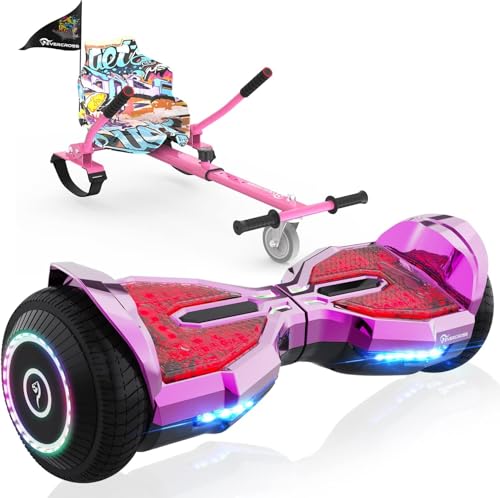 EVERCROSS 6.5 Pulgadas Hoverboards con Silla, Hoverboards con aplicación habilitada, Hoverboards con 3 Luces de Pedal,...