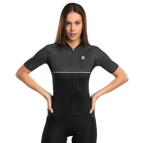 SIROKO Maillot de Manga Corta Mujer Ultraligero Ciclismo M3 Milano Negro M