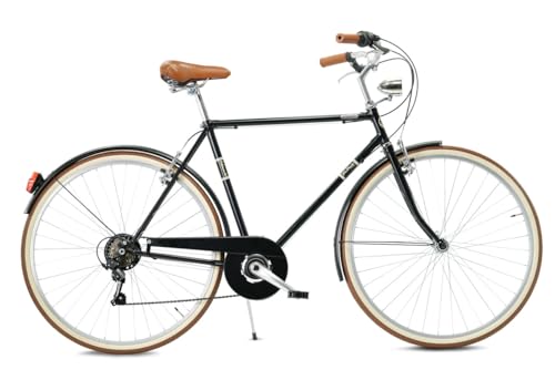 Via Veneto Bazam - Bicicleta de hombre Condorino Man de 28 pulgadas, cambio de 6 velocidades, talla 54, color negro...