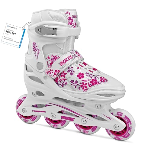 Roces Compy 8.0 - Patines en línea para niña, color Blanco (White-Violet), talla 34-37