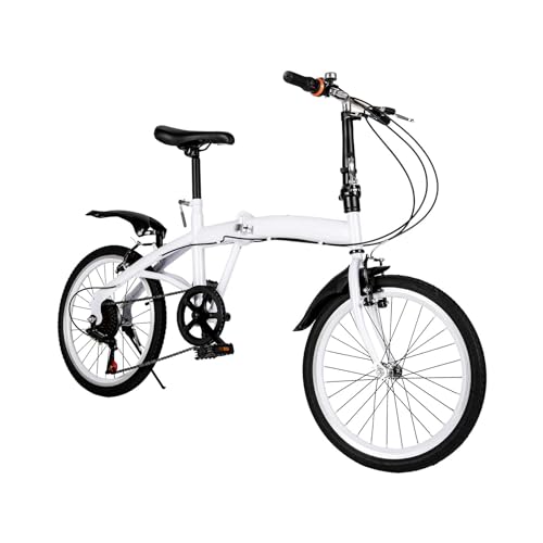 CLEADONG Bicicleta plegable de 20 pulgadas, bicicleta de ciudad plegable de 6 velocidades, para adultos, bicicleta de...