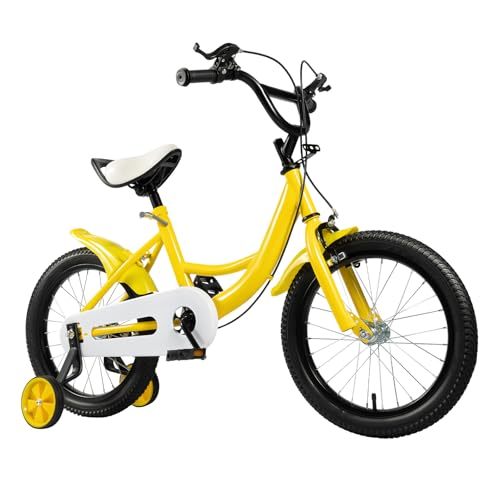 LUNICASHA Bicicleta infantil de 16 pulgadas para niñas y niños de 16 pulgadas con ruedas estabilizadoras, bicicleta...