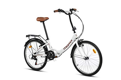 Moma Bikes Bicicleta Plegable Urbana Top Class 24', Aluminio, Shimano 6v, Sillin Confort