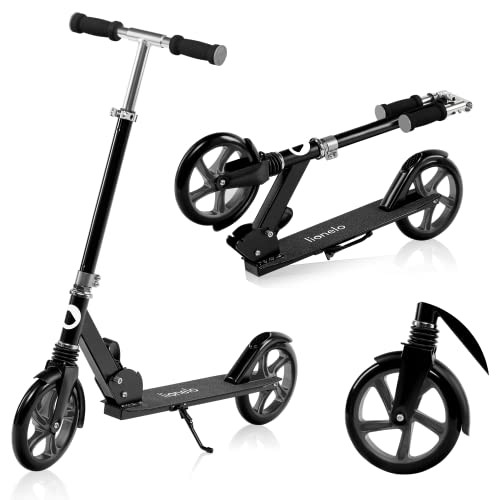 LIONELO Luca Patinete Urbano XXL hasta 100 kg, Scooter para niños, Grandes Ruedas 200 mm ShockResist Amortiguador,...