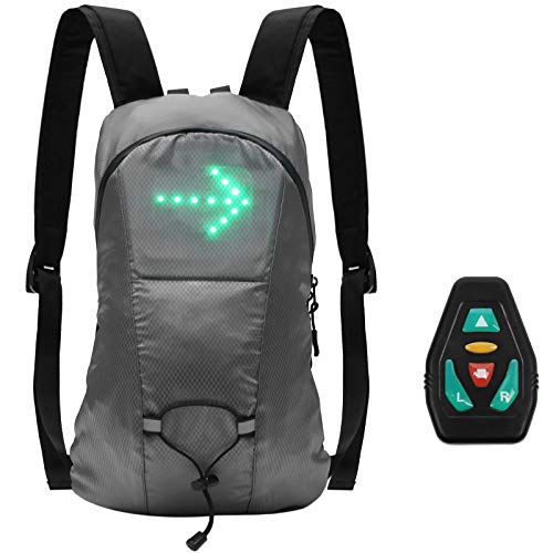 Lixada Mochila con Luz Señal LED Inalámbrico Indicador de Dirección USB Recargable