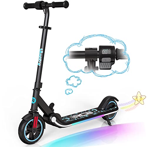 RCB Patinete Eléctrico para Niños 6-12 Años, 150W Motor - Máx.16 Km/h - Altavoz Bluetooth - Luz LED Arcoíris -...