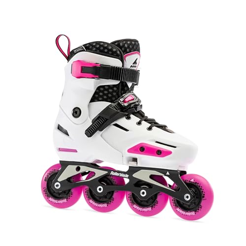 Rollerblade Apex 210 - Patines en línea para niña, Color Blanco y Rosa 33-36