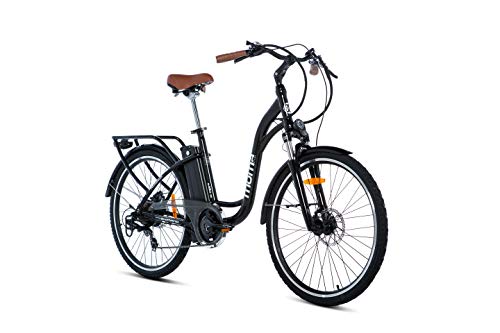 Moma Bikes Bicicleta Electrica Urbana Ebike26.2, Aluminio, Shimano 7v, Frenos de Disco Hidráulicos, Batería Litio 36V...