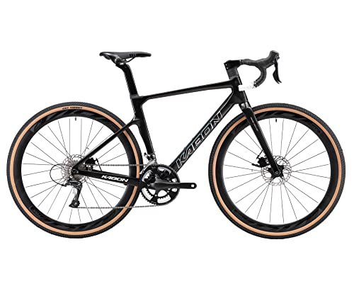 KABON Bicicleta Carbono Gravel de Carretera, 700CX40C con 105 R7000 22 Velocidad, Bicicleta de Carreras con Freno de...