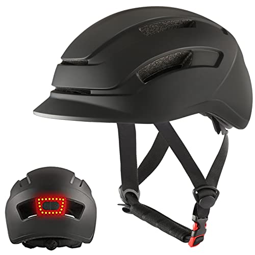 Casco de Bicicleta para Adultos Casco de Ciclismo con Luz USB Recargable para Viajeros Urbanos Scooter Eléctrico...