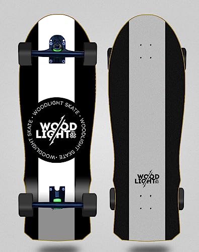 Wood Light Cruiser Skate Skateboard Trucks 180mm - Classic White Line Claus 10x30