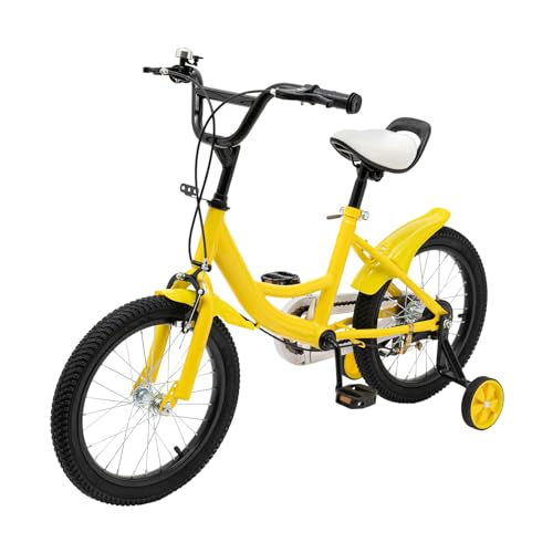 Salmeee Bicicleta infantil de 16 pulgadas para niños y niñas, clásica, con ruedas estabilizadoras extraíbles, para...