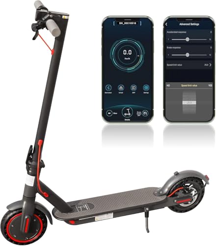 AOVOPRO Patinete eléctrico, 30 km de Alcance, E-Scooter Plegable con, 3 ajustes de Velocidad, Control de Aplicaciones,...