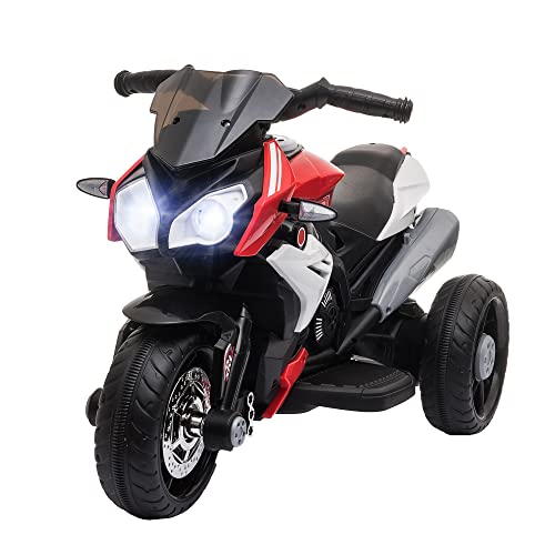 HOMCOM Moto Eléctrica Infantil con 3 Ruedas Trimoto para Niños de +3 Años con Batería 6V Recargable Funciones de...