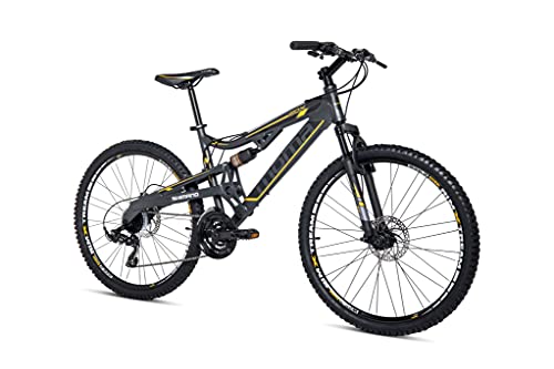 Moma Bikes Bicicleta Montaña Equinox5.0 26', Aluminio, Shimano 24v, Doble Freno Disco, Doble Suspensión (Varias...