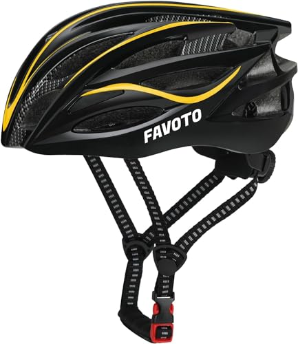 Favoto Casco de Bicicleta Ajustable, Casco de Ciclismo con Forro para Hombre Mujer Adultos, Casco de MTB Carretera...