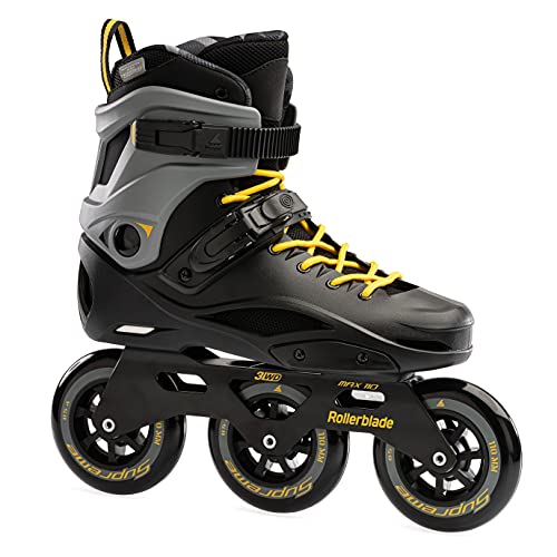 Rollerblade RB 110 - Patines en línea unisex para adultos, color negro/amarillo azafrán, Urban Performance