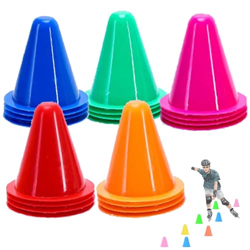 20 Pzs Conos Slalom Patinaje, Conos Trafico Entrenamiento, Conos Entrenamiento de Colores, Conos de Obstáculo para...