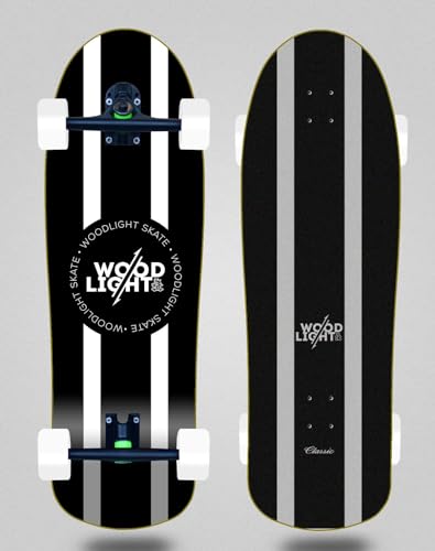 Wood Light Cruiser Skate Skateboard Trucks 180mm - Classic Black White Bucky 10x31