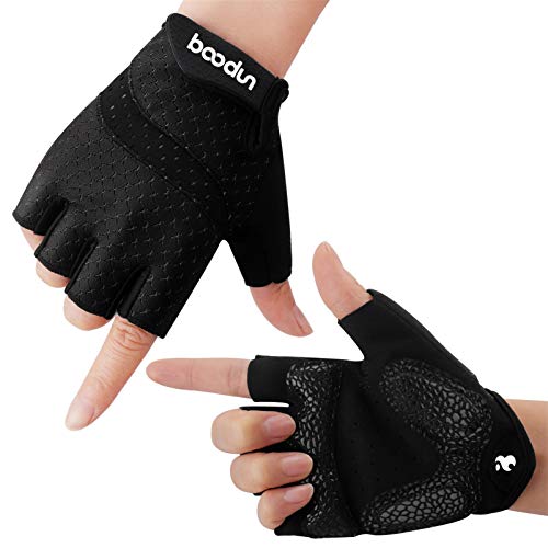 boildeg Guantes de Ciclismo de Bicicleta Guantes de Bicicleta de Carretera de Medio-Dedo para Hombres Mujeres Acolchado...