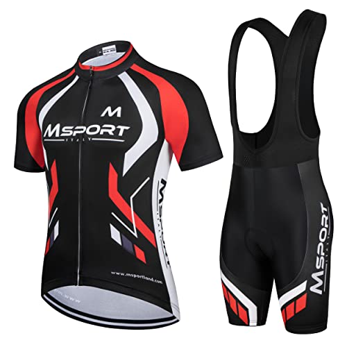 Traje de ciclismo hombre Jersey Maillot de bicicleta + pantalones cortos Transpirable con 3D Acolchado De Gel - Msport04...