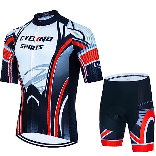 ZORQ Conjuntos de Ropa de Ciclismo for Hombre, Camiseta de Manga Corta Transpirable de Secado rápido con Pantalones...