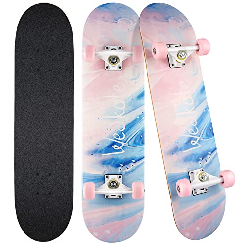 WeSkate Monopatines para niñas y niños Principiantes, 7 Capas, Doble Patada Elemento, monopatín Cruiser, monopatín...