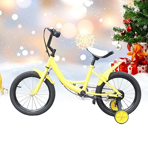 CHIMHOON Bicicleta infantil de 16 pulgadas, para niños y niñas, con rueda adicional, altura ajustable, acero al...