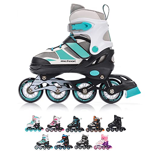 meteor Patines Línea Ajustables para Niños Jouvenes y Adolescentes Mujer y Hombre Patines de Linea con ABEC7 - Forro...