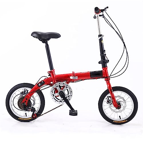 KSWBD Plegar Bicicleta de 14 Pulgadas, 5 velocidades Portable Estudiante Compact Bicycle Urban Commuter Bike para...