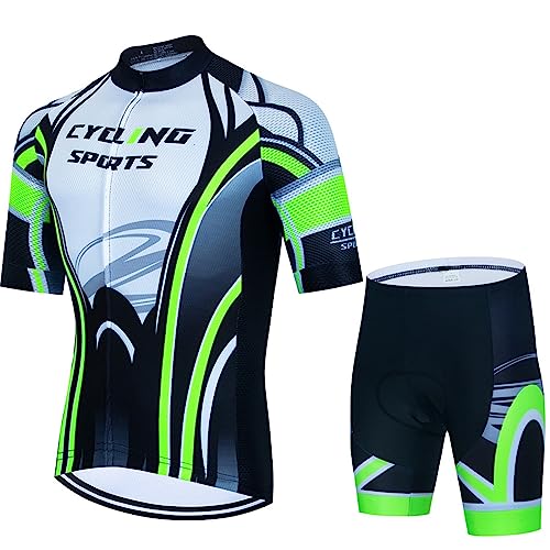 ZORQ Conjuntos de Ropa de Ciclismo for Hombre, Camiseta de Manga Corta Transpirable de Secado rápido con Pantalones...