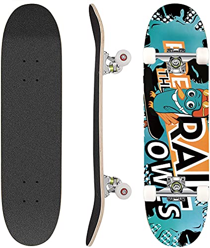 Hikole Skateboard Completo, Pro 31 Pulgadas Monopatín para Adolescentes Principiantes Niñas Niños Adultos, 7 Capas...