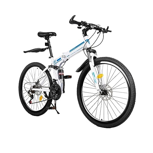 PUDLOR Bicicleta de montaña de 26 pulgadas, 21 velocidades, freno de disco mecánico, para hombre y mujer, bicicleta...