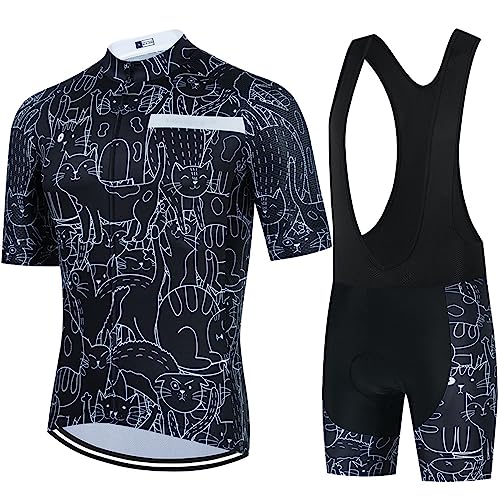 ZORQ Conjunto de Jersey de Ciclismo for Hombre, Conjunto de Pantalones Cortos con Pechera, Traje de Bicicleta de...