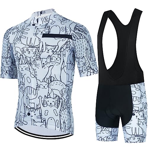 ZORQ Conjunto de Jersey de Ciclismo for Hombre, Conjunto de Pantalones Cortos con Pechera, Traje de Bicicleta de...