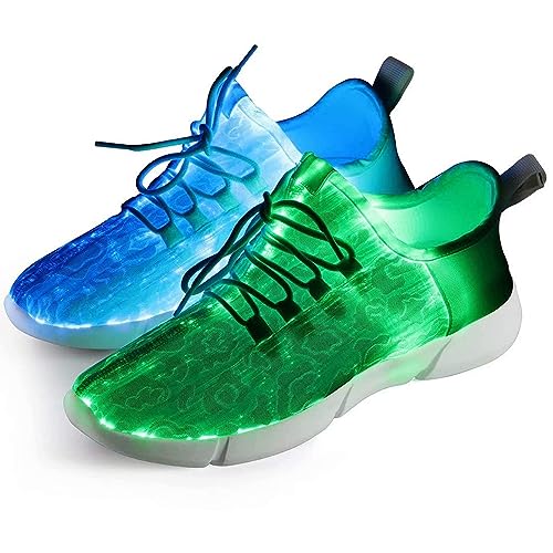 Shinmax Zapatillas para Hombre Mujer Fibra Optica Zapato LED 7 Colores 4 Modos Recargables USB Zapatos Deportivos...