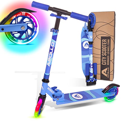 Apollo Patinete Niño LED Moonracer – Patinete Urbano con Suspensión – Patinete Evolutivo Plegable para Niños de...