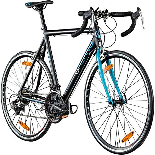 Galano Giro D'Italia 700c Bicicleta de 28' Fitness Road Bike 14 velocidades (negro/azul, 56 cm)