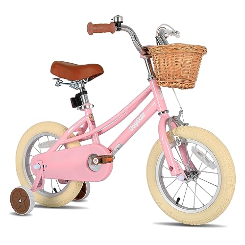 JOYSTAR Bicicleta infantil de 12' para niños pequeños de 2 a 4 años, bicicleta para niña con ruedines y cesta,...