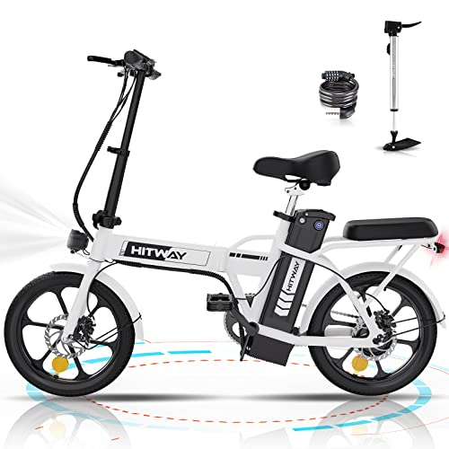 HITWAY Bicicleta eléctrica Ebike Bicicletas urbanas Plegables, batería de 36V8,4Ah, Motor de 250W, Alcance hasta...