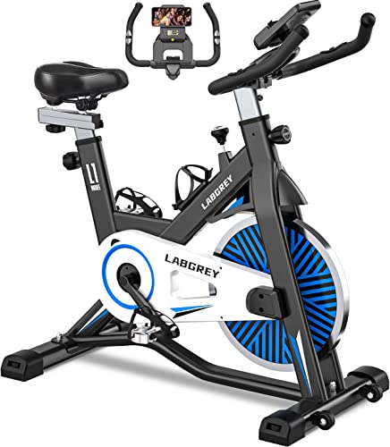 LABGREY Bicicleta Indoor Ejercicio Gym Casa Fitness Bikes Volante 15 KG, Resistencia Ajustable con Pantalla LCD y...