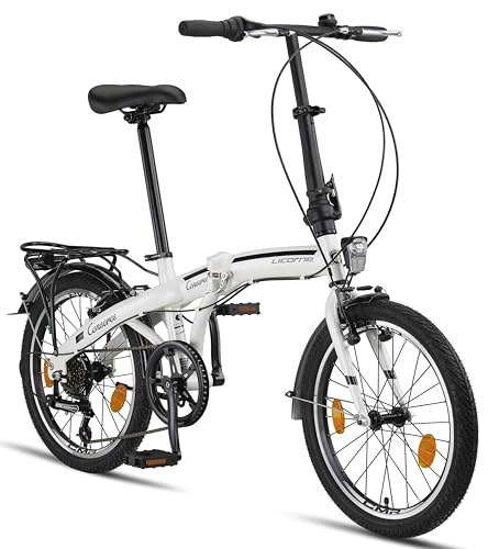 Licorne Bike Bicicleta Plegable prémium de 20 Pulgadas, para Hombres, niños, niñas y Mujeres, Cambio de 6...