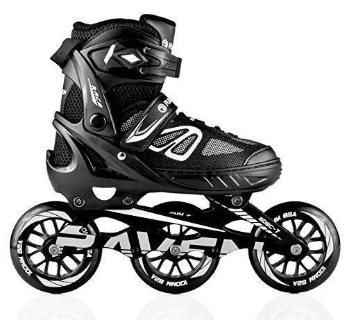 Patines en línea Raven Advance Big Wheels Ajustable (Negro, 35-39)