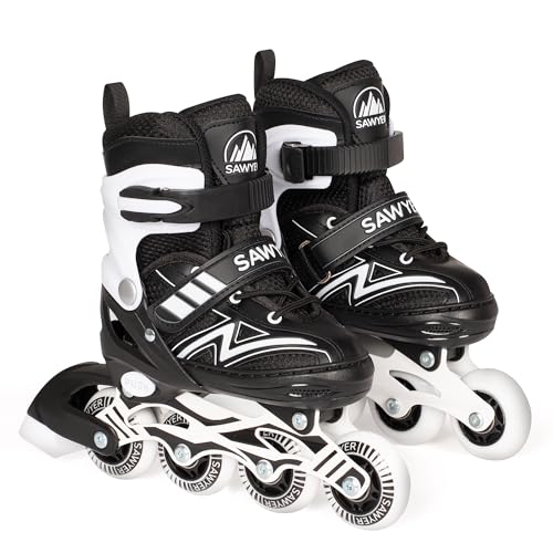 Sawyer Bikes - Patines en Línea Ajustables - Tallas 27 a 38 (Negro, M (31-34))